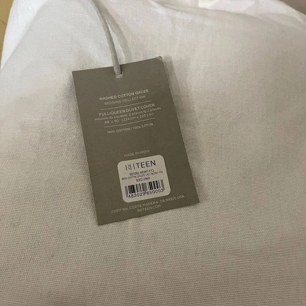 NWT!‎ RH Teen Washed Cotton Gauze Duvet Cover-Full/Queen Midnight/Blue